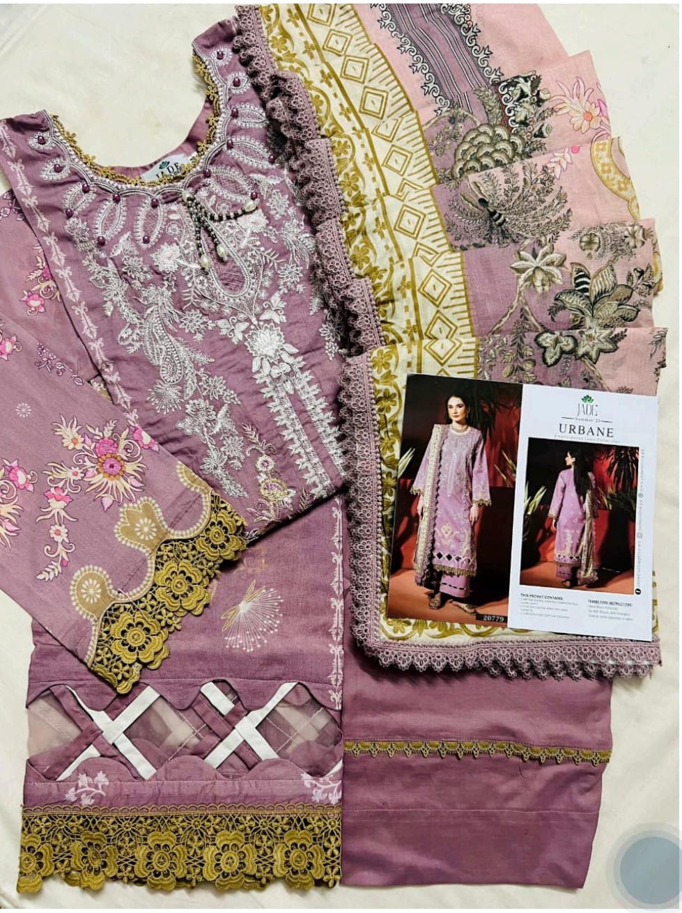 JADE URBANE SUMMER EMBROIDERY LAWN COLLECTION 2025 STITCHED