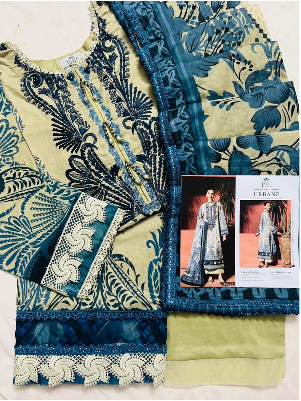 JADE URBANE SUMMER EMBROIDERY LAWN COLLECTION 2025 STITCHED
