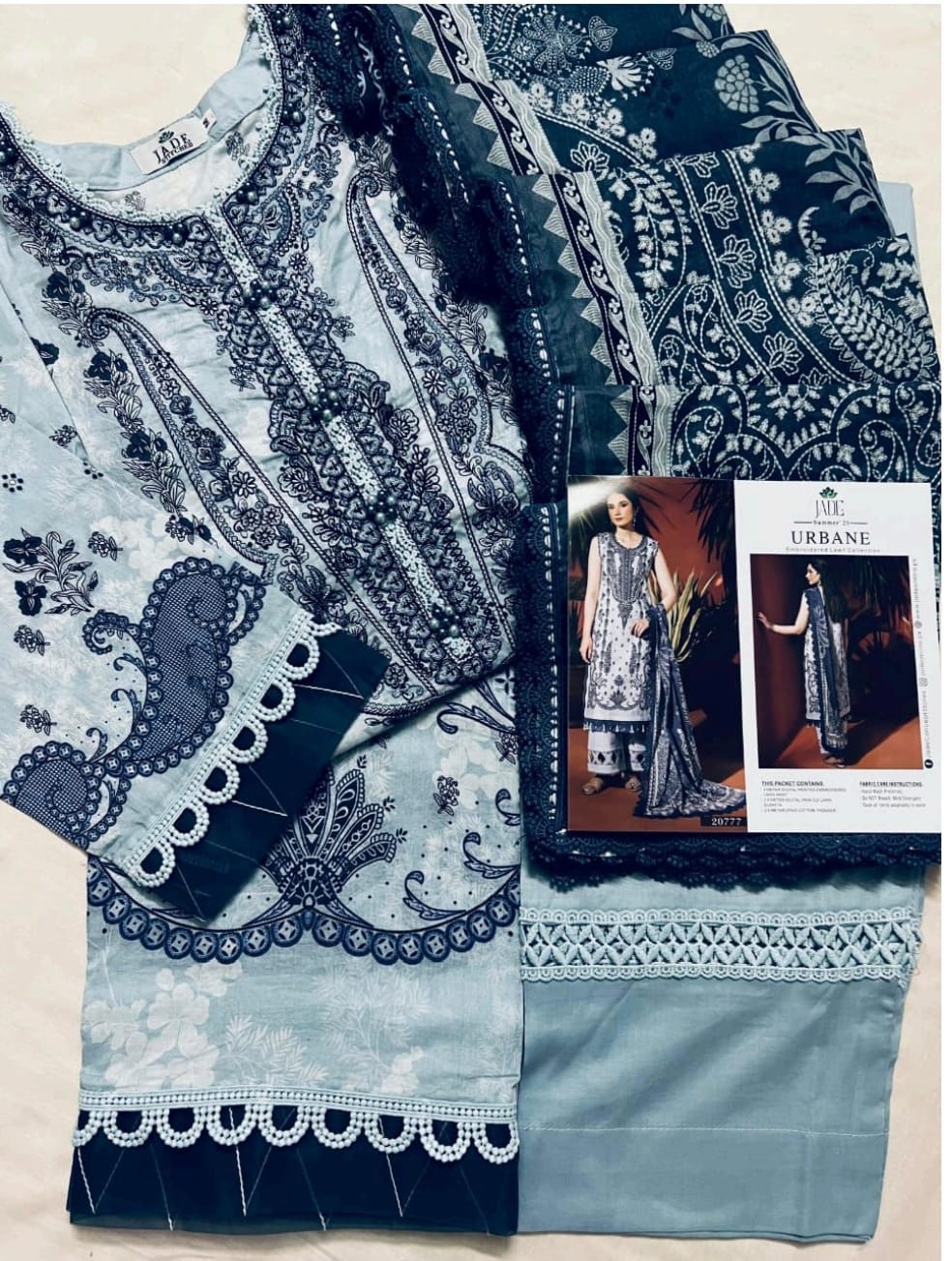 JADE URBANE SUMMER EMBROIDERY LAWN COLLECTION 2025 STITCHED