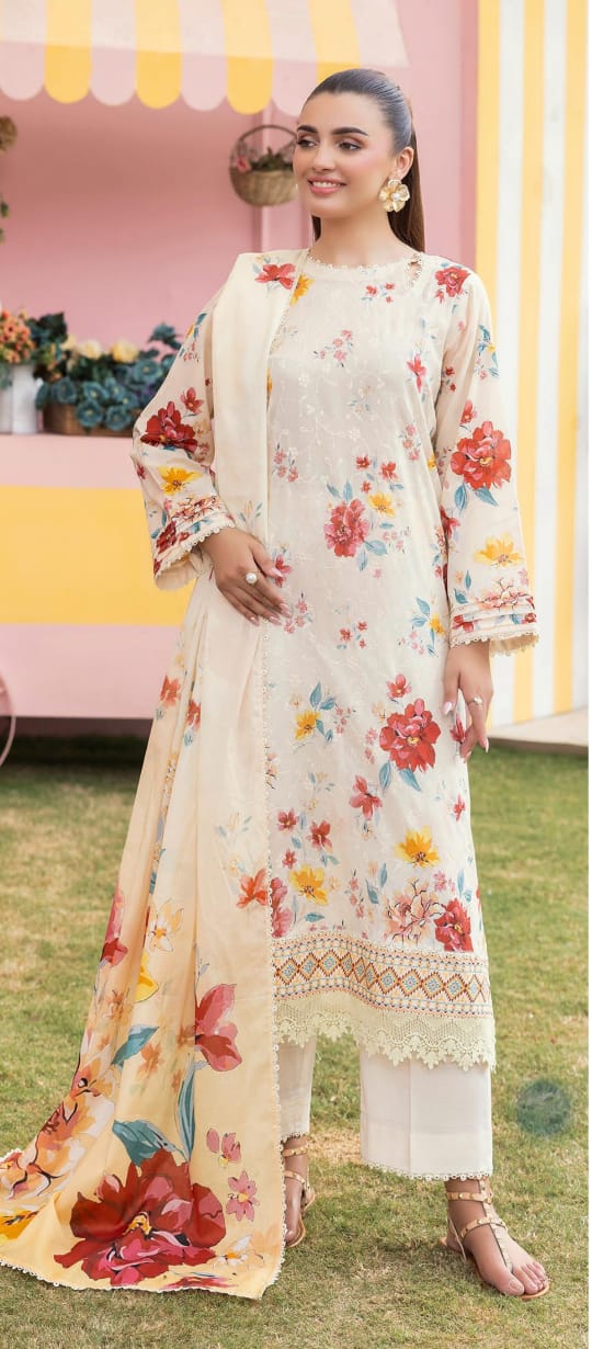 Bernish by Gulljee Chicken Kari Lawn 3pcs Unstitched