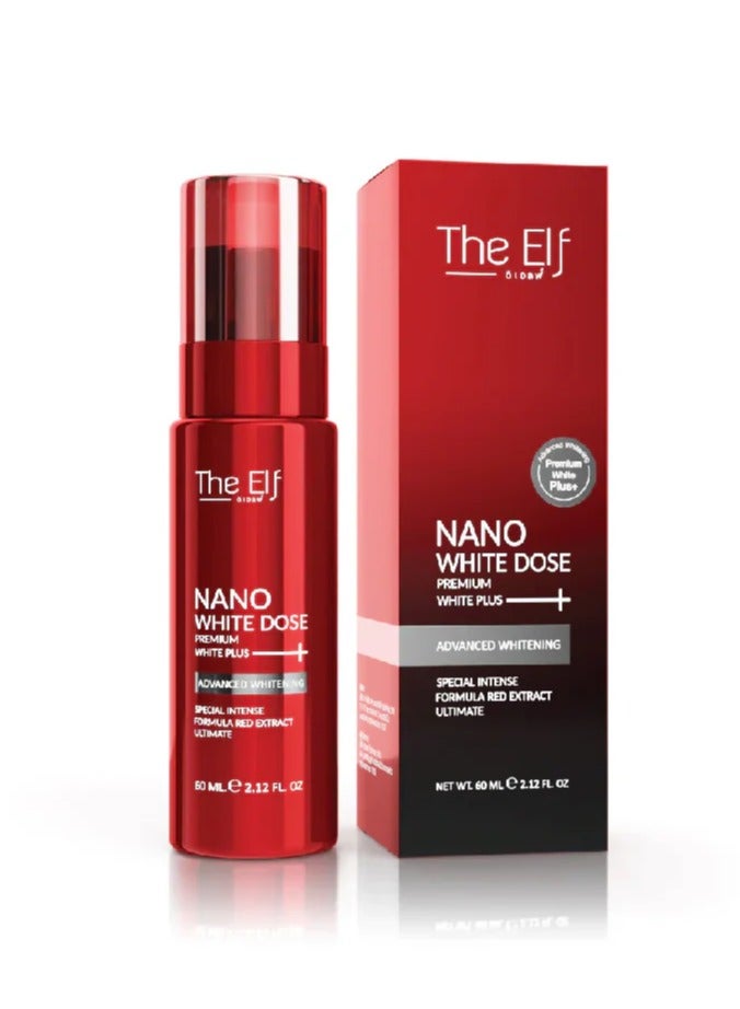 Nano White Dose White Plus 60ml Glutathione Vitamin C Skin Whitening Glowing Serum for Face and Body Dark Spot Remover Brightening Booster Anti Pigmentation Thailand Made