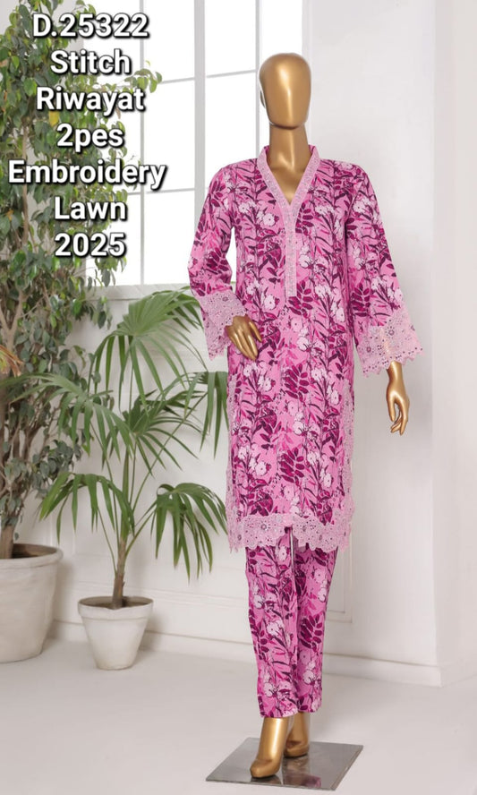 Riwayat Chiken Kari Embroided Co ords 2pcs Lawn Stitched