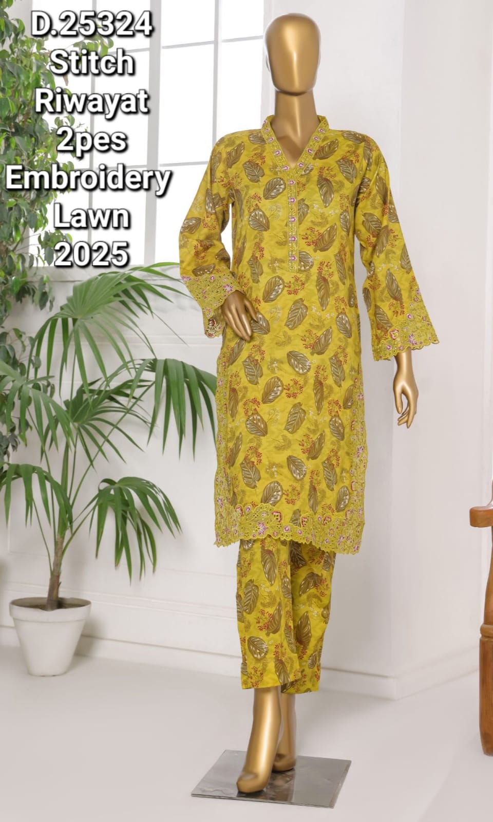 Riwayat Chiken Kari Embroided Co ords 2pcs Lawn Stitched