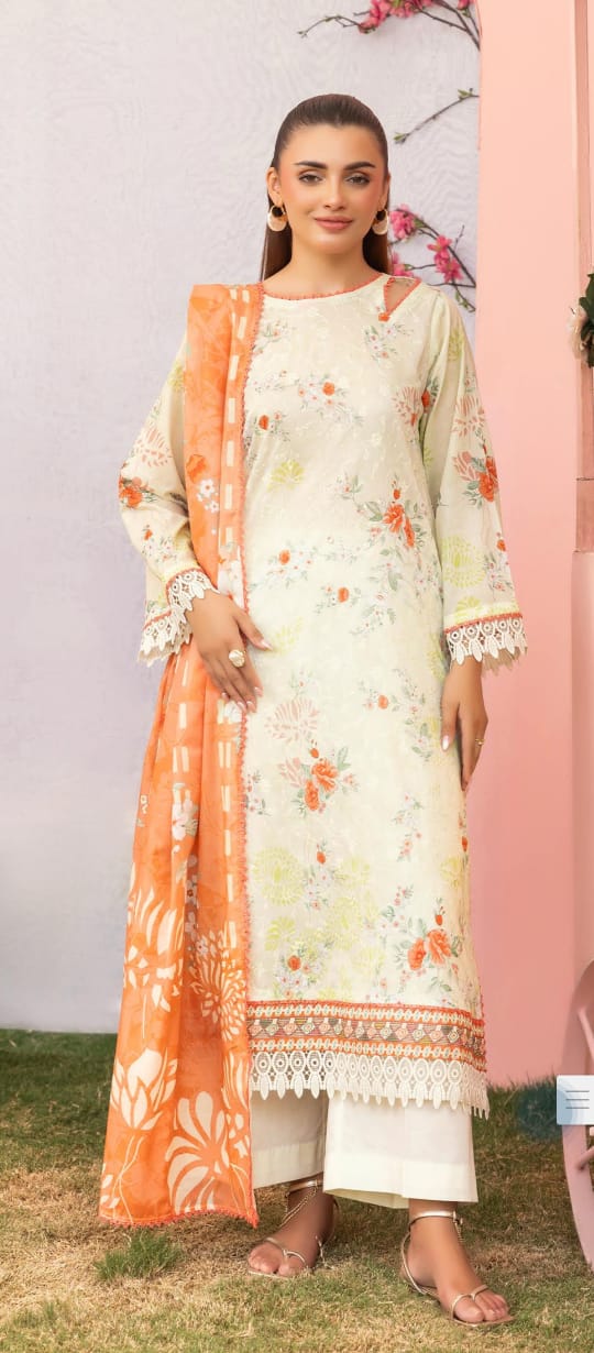 Bernish by Gulljee Chicken Kari Lawn 3pcs Unstitched