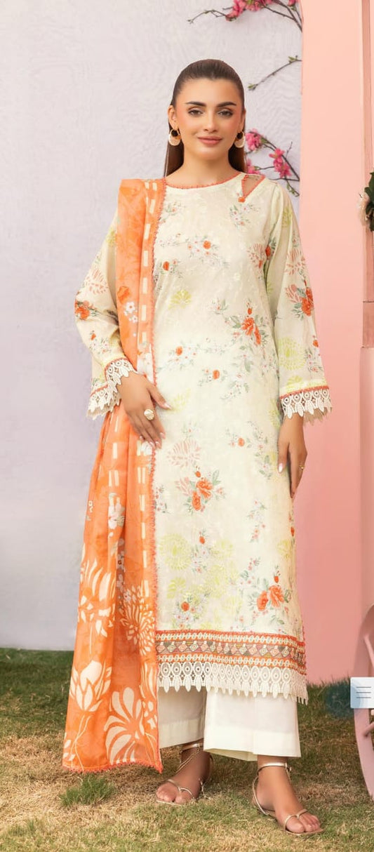 Bernish by Gulljee Chicken Kari Lawn 3pcs Unstitched